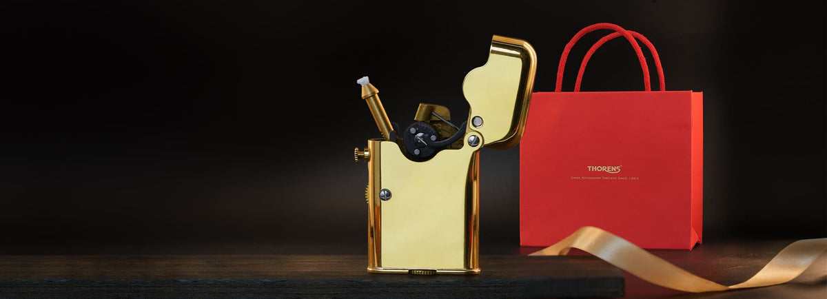 THORENS mechanical lighter with exposed ignition detail