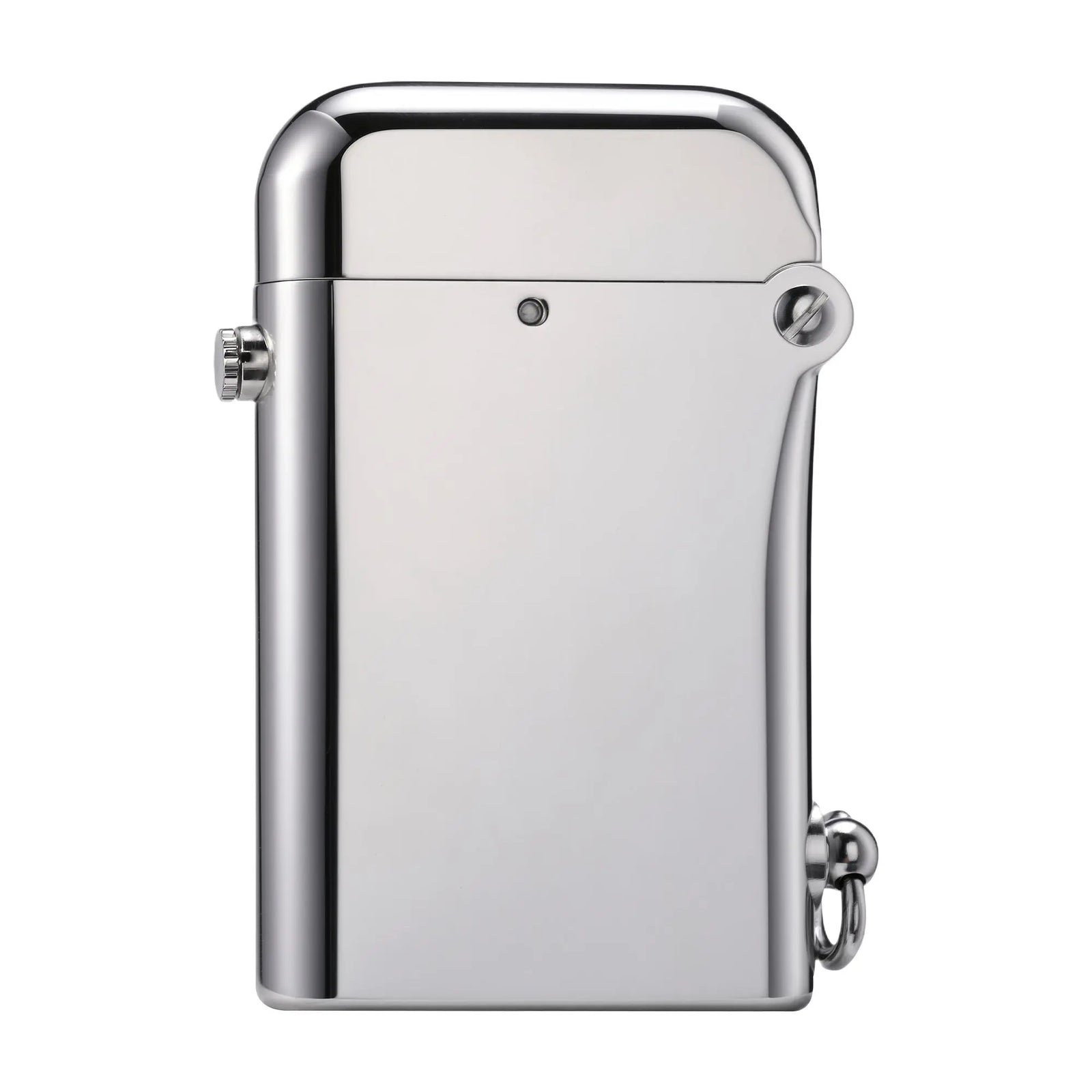 A minimalist glossy silver Thorens Gen 2 Double Claw lighter featuring a high-polish finish and precision mechanical components against a white background.