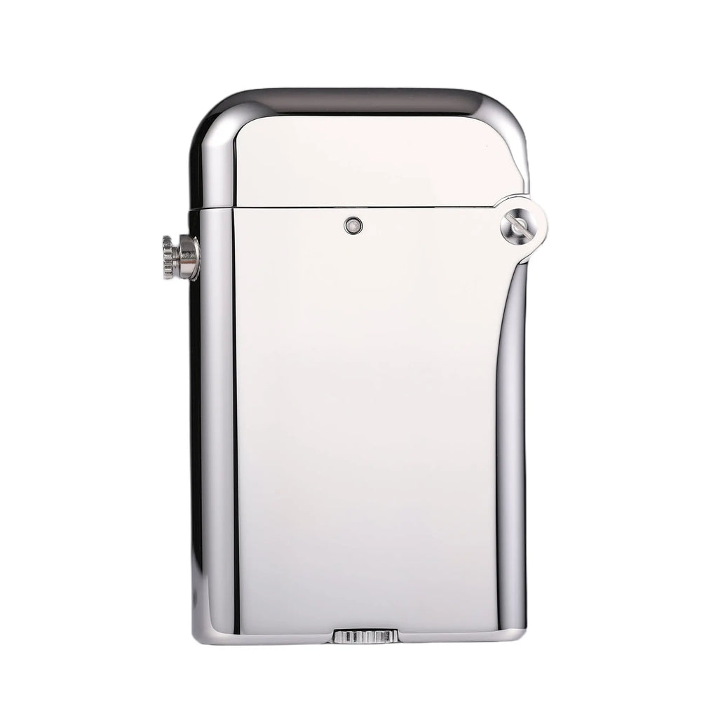 A Gen 4 Double Claw lighter with a high-polish glossy silver finish, featuring a signature mechanical hinge and a convenient bottom-fill design.