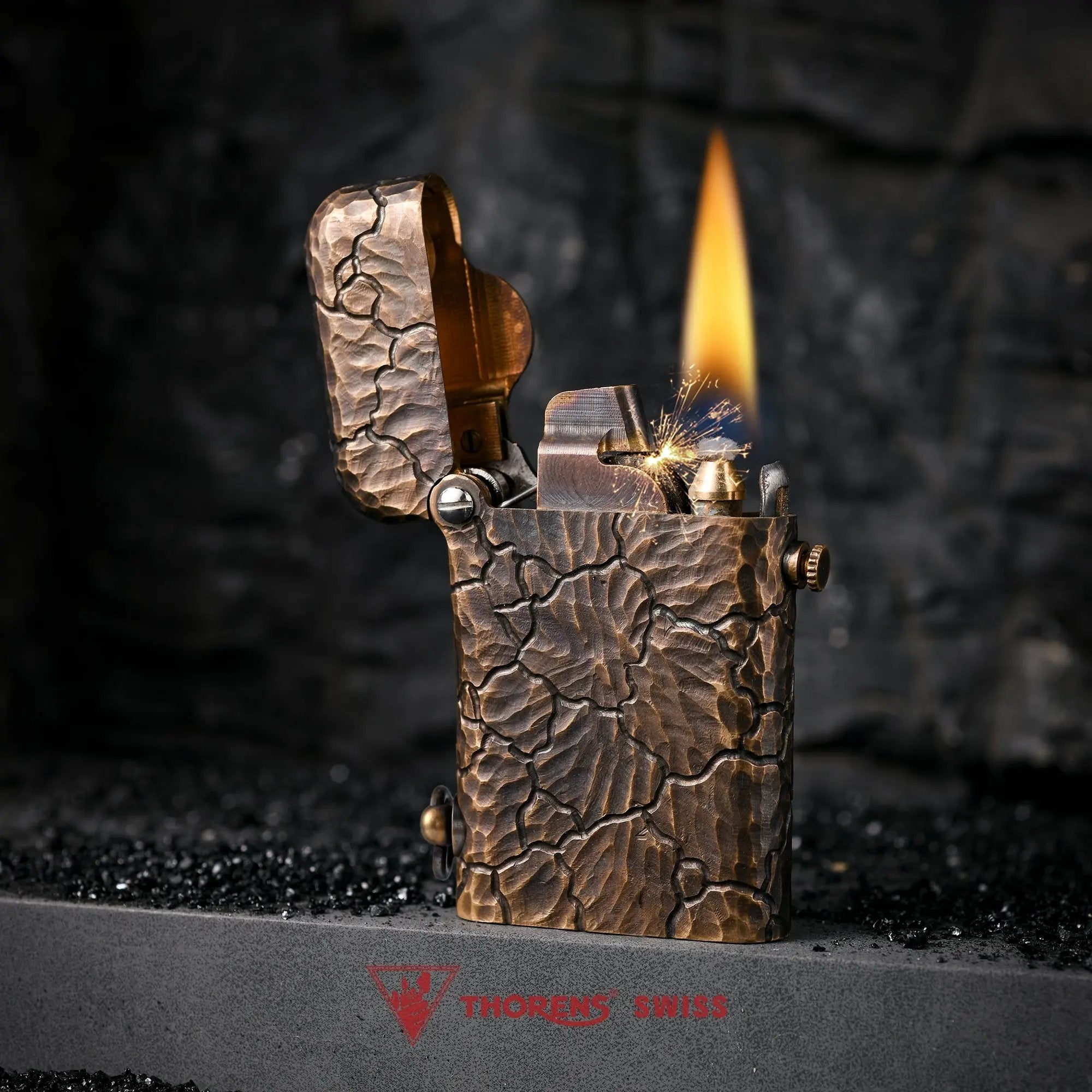 Luxury Hand-Carved Automatic Mechanical Lighter, Holiday Gift for