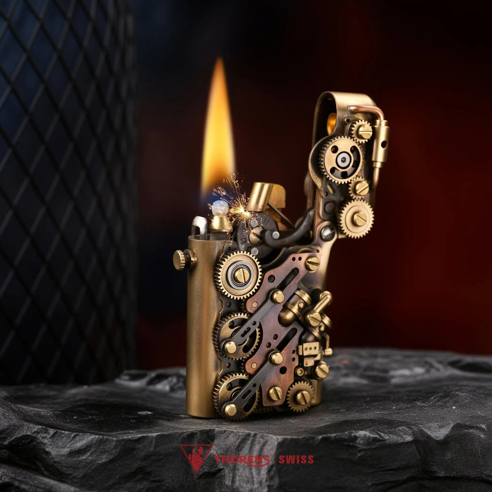 metal gear solid lighter Steampunk Brass Soft Flame Lighter, Collectible Gift for Dad – THORENS Lighter Official Site
