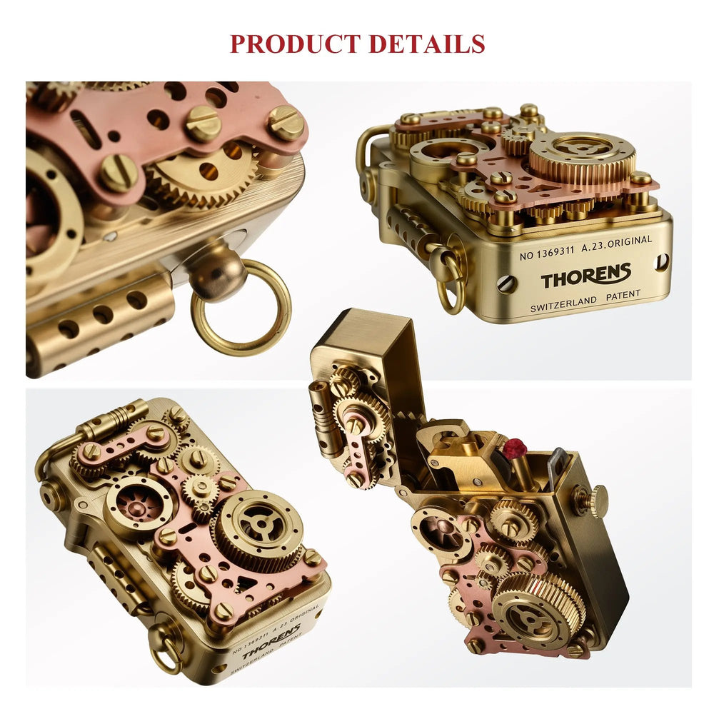 Unique Retro Soft-Flame Copper Mechanical Kerosene Lighter, Automatic Ignition, Refillable, Steampunk, Gear Linkage, Safety Lock, Luxury, Complex, Unique Retro Soft-Flame Copper Mechanical Kerosene Lighter, Automatic Ignition, Refillable, Steampunk, Gear Linkage, Safety Lock, Luxury, Complex,