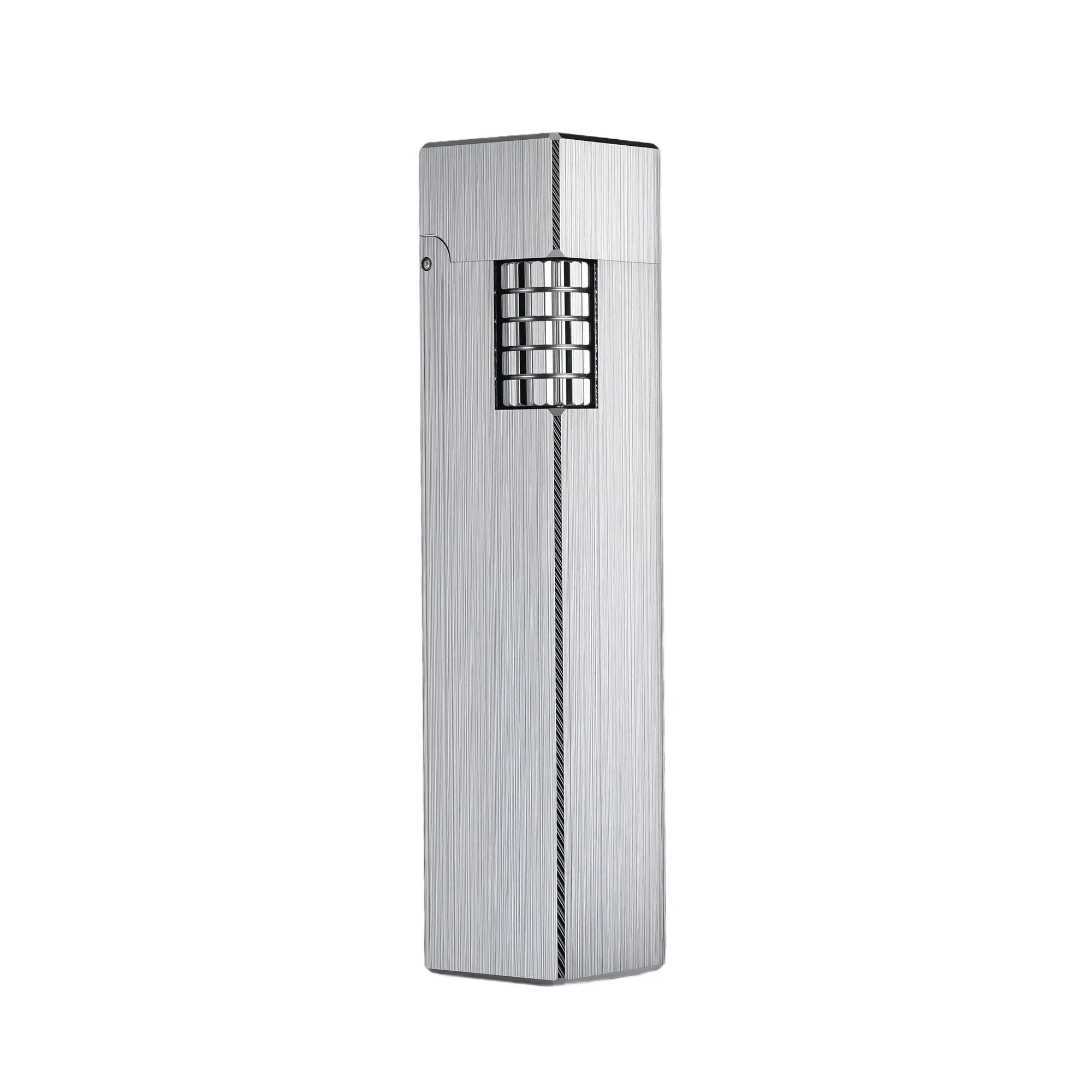 Rectangular Brass Refillable Fluid Lighter Side Slip Pocket Carry