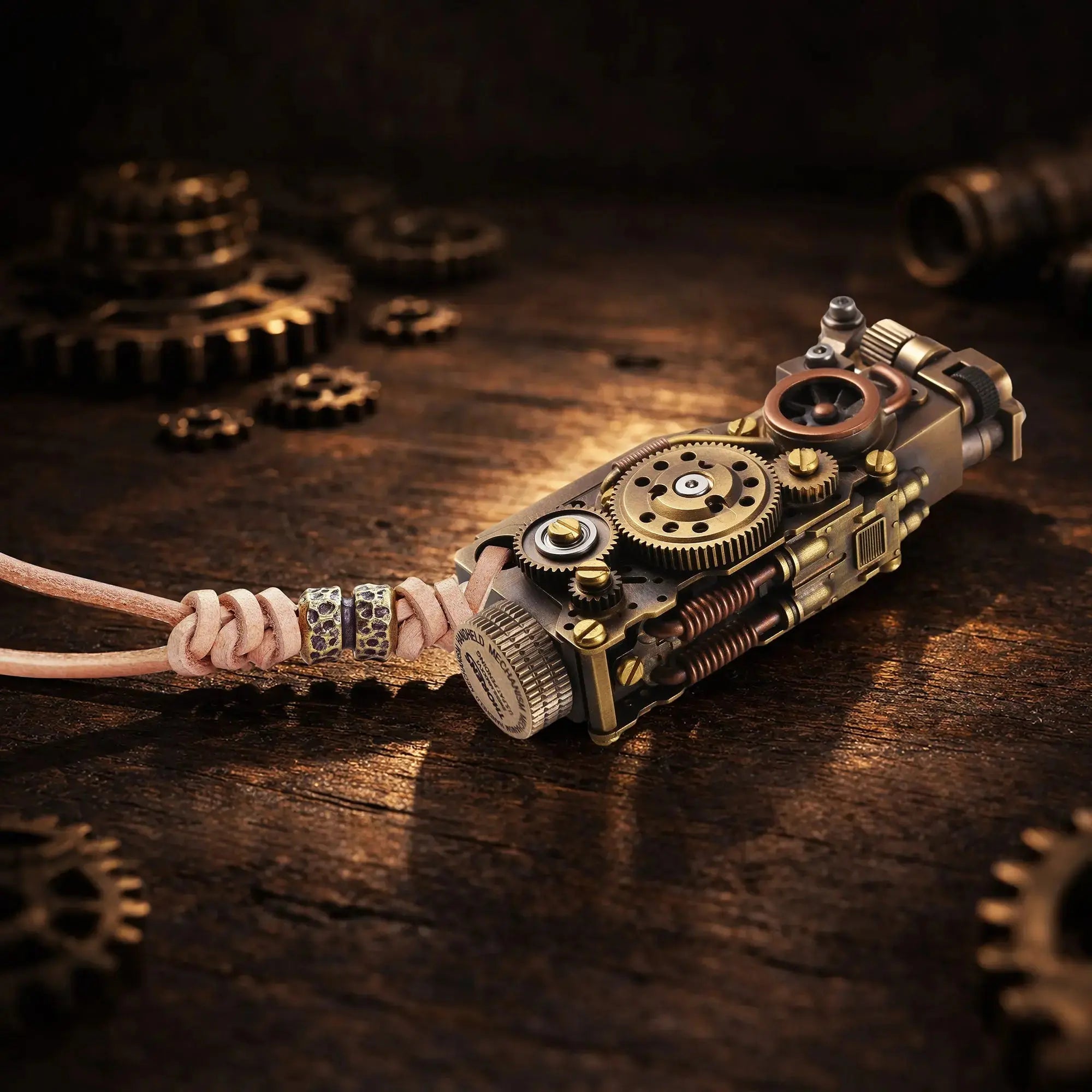 Steampunk metal soft flame lighter with collectible gear design