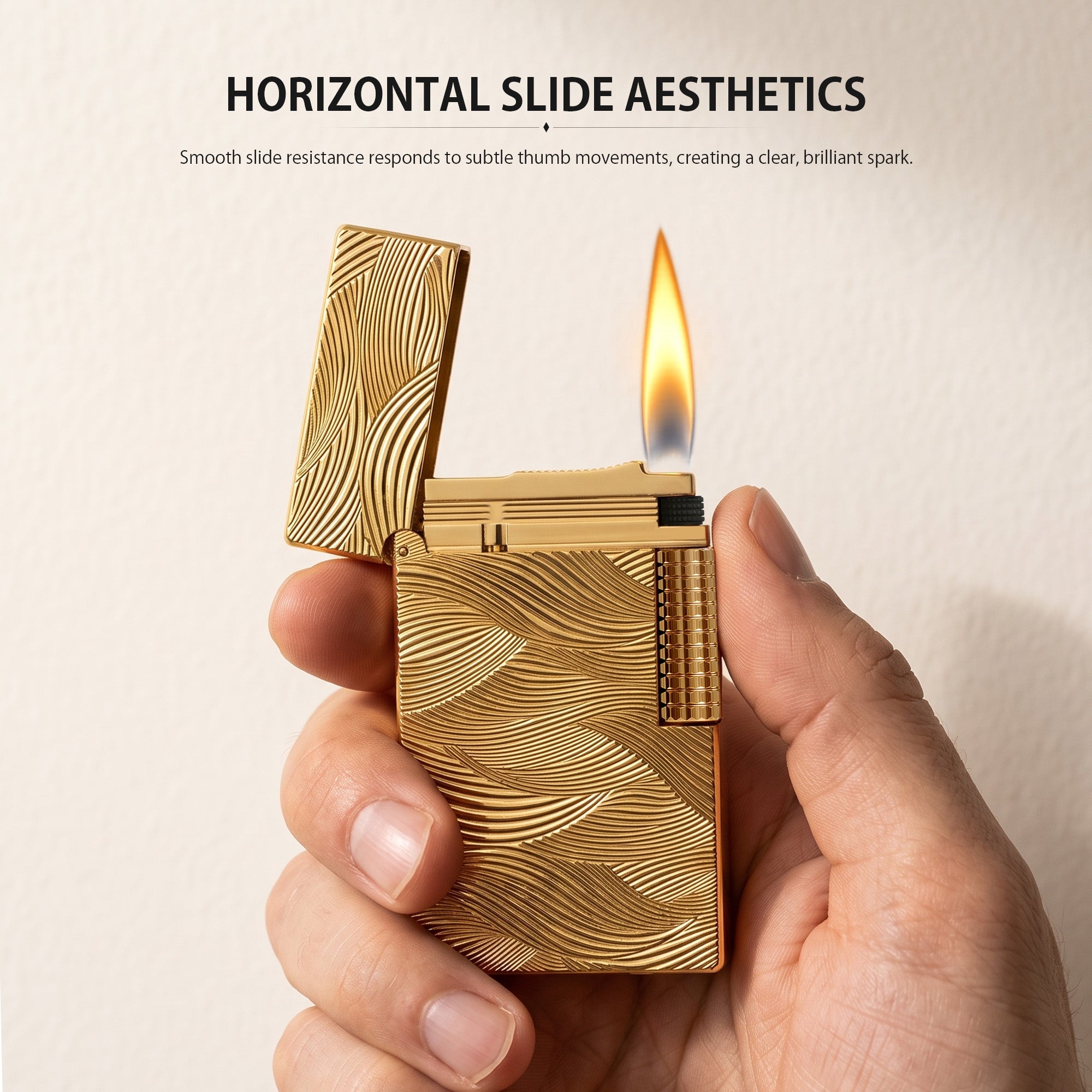 Aqua Wave Side Slip Mechanical Lighter, Anniversary Gift for Him