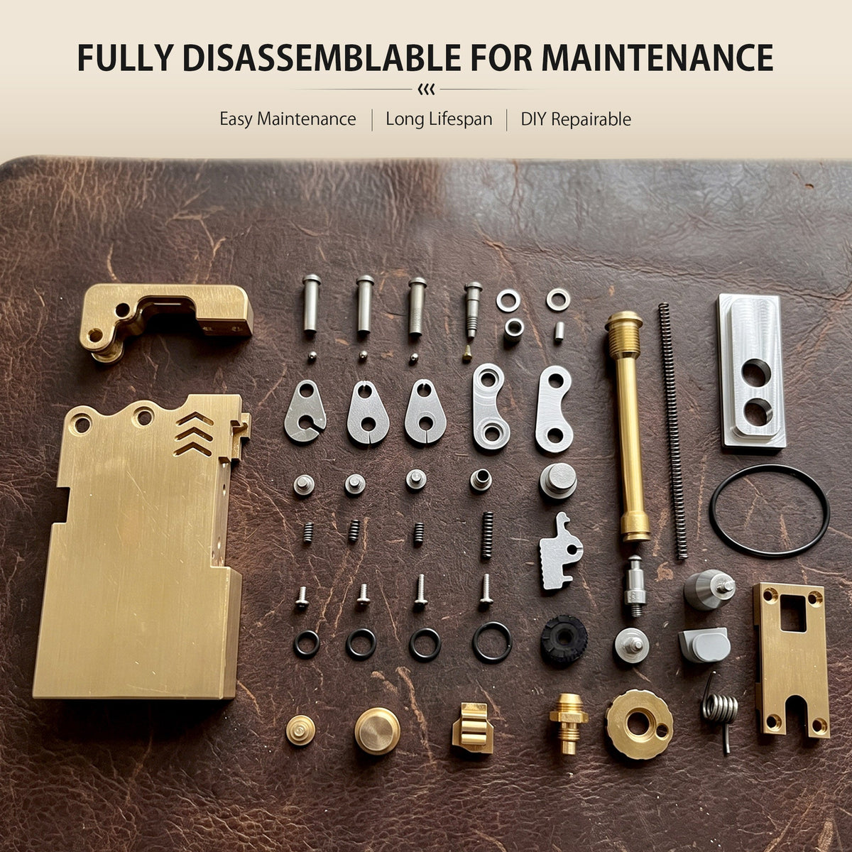Product specifications and usage instructions for the Thorens Ejection Lighter in brass finish, including size details, fuel refill method, and flint replacement guide.