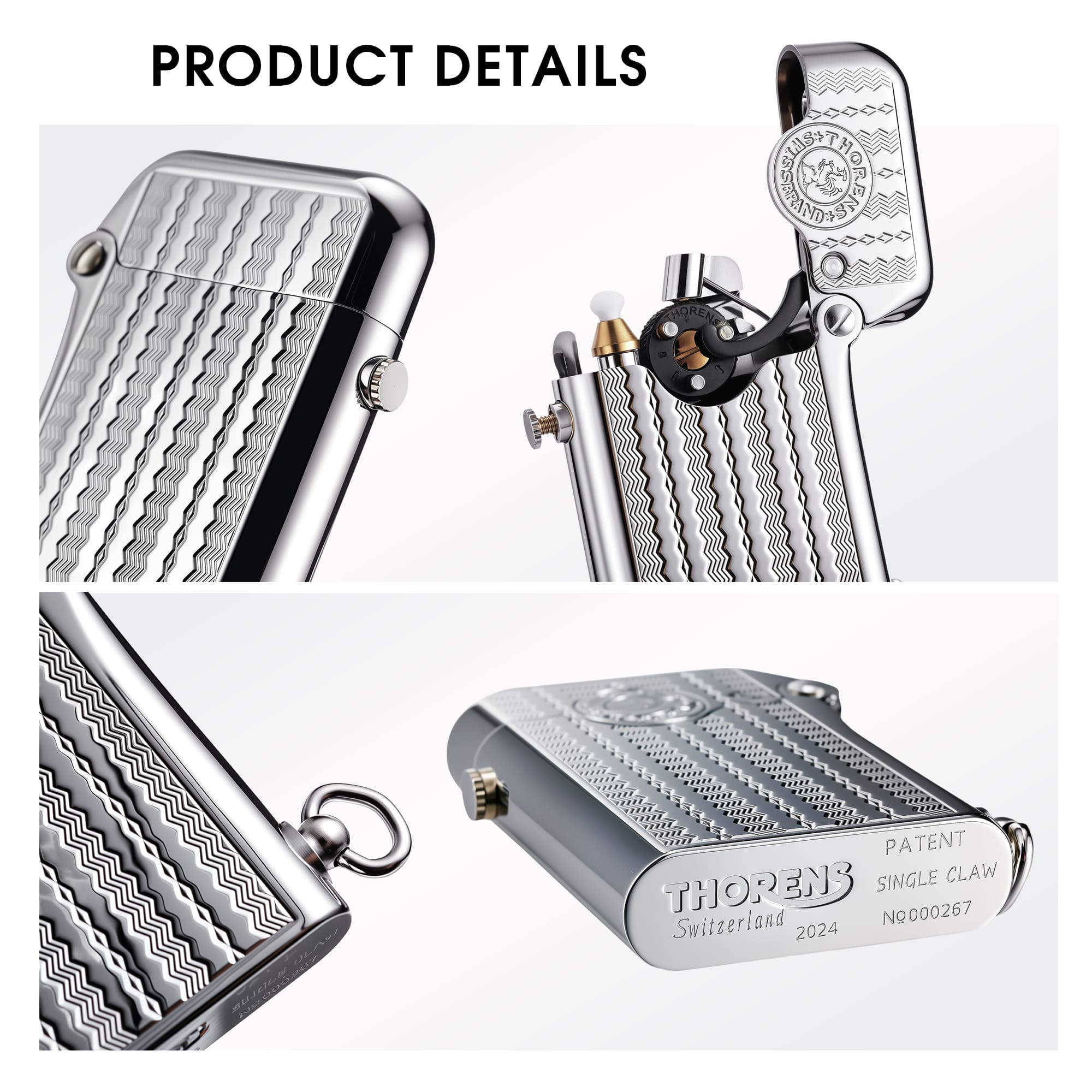 Gen 1 Single Claw Water Ripple Refillable Soft Flame Lighter