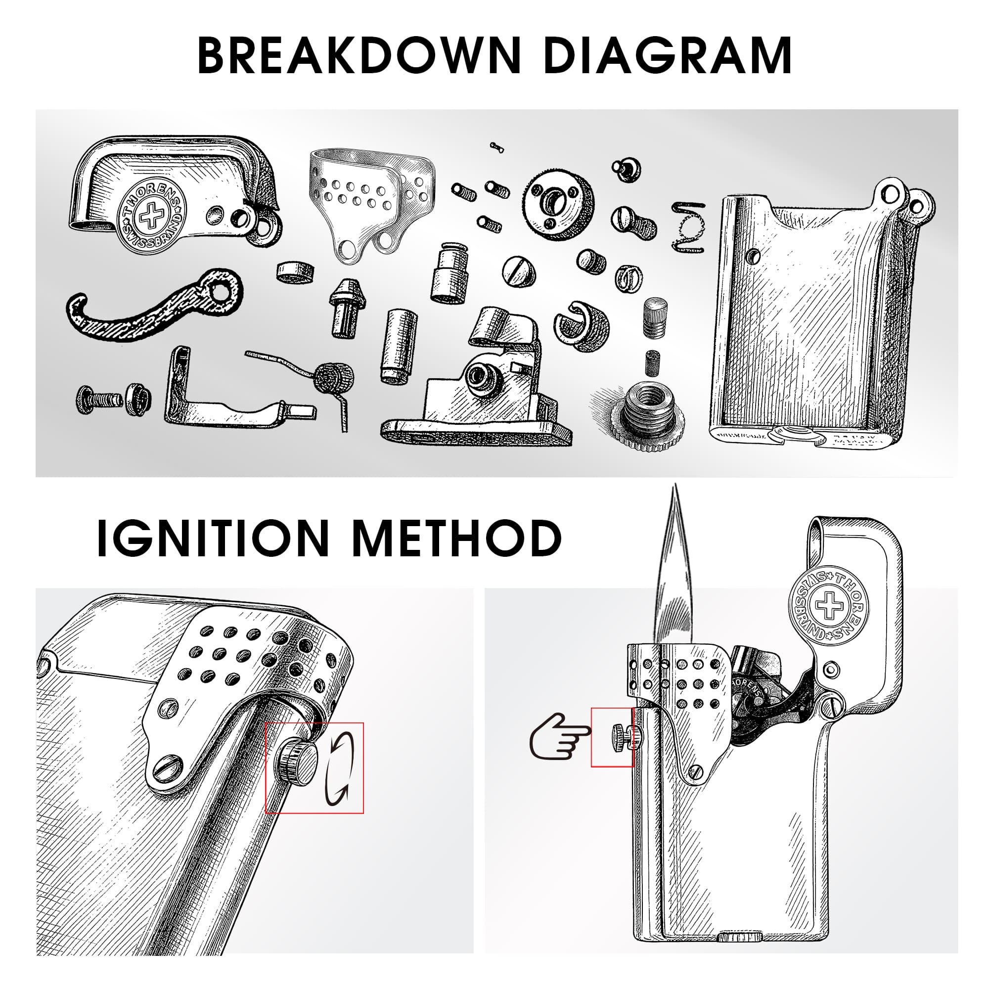 Single Claw Automatic Windproof Mechanical Lighter EDC Collectible