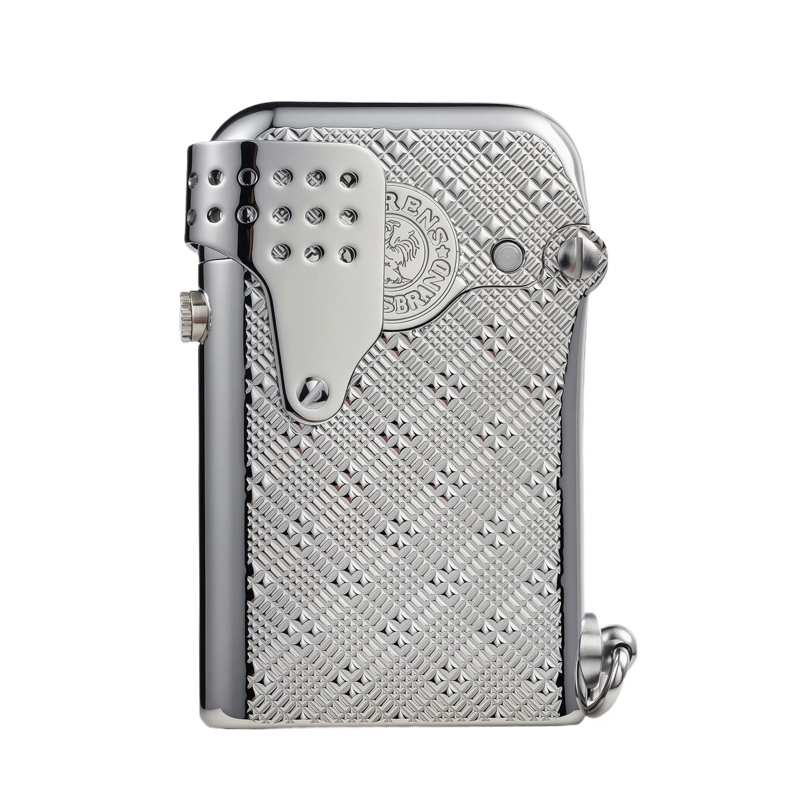 A silver Gen 5 Single Claw STORM lighter featuring a textured starry mesh pattern and a perforated windproof guard on a chrome-plated brass body.