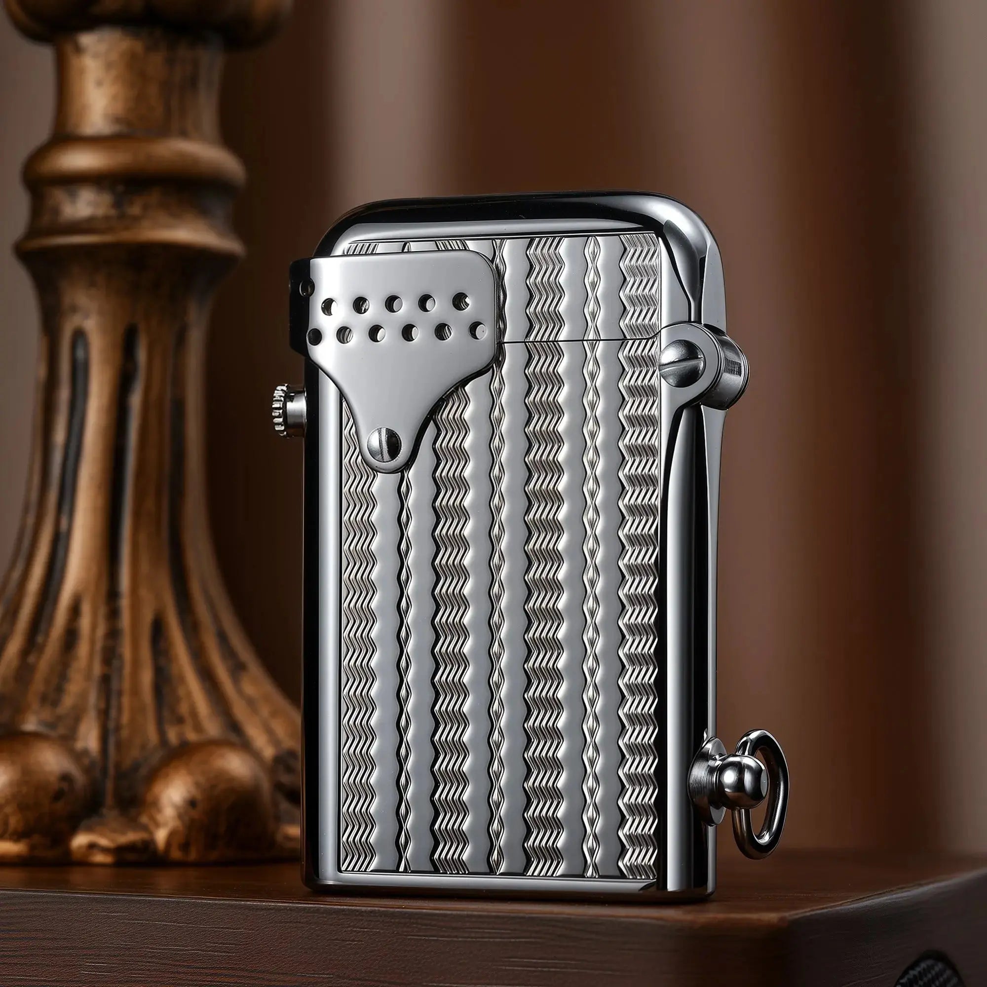 Windproof Fluid Lighter, One-Touch Christmas Gift for Husband