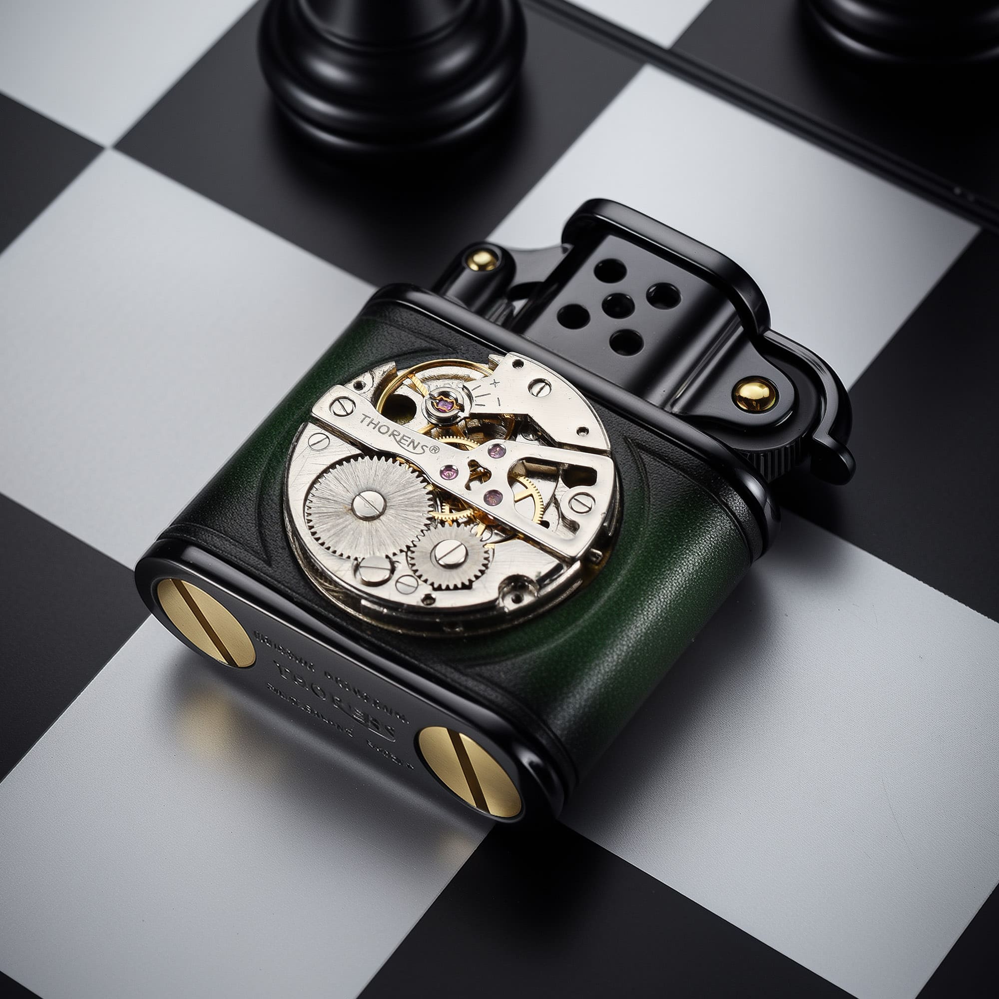 Handmade Leather Windproof Fluid Lighter, Unique Gift for men