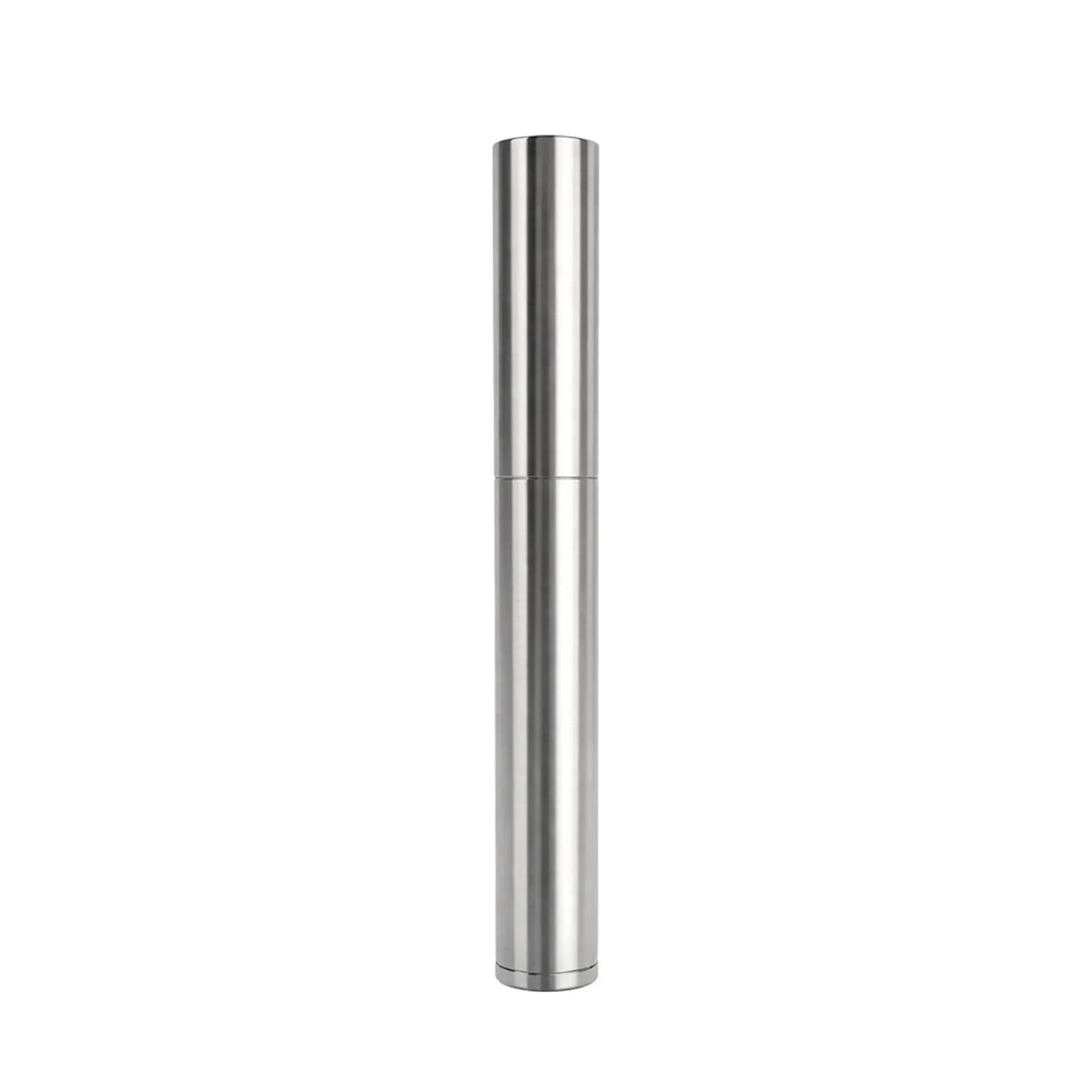 A premium Thorens Nunchaku lighter featuring a sleek, cylindrical silver chrome body, showcasing minimalist industrial design and refined EDC aesthetics.