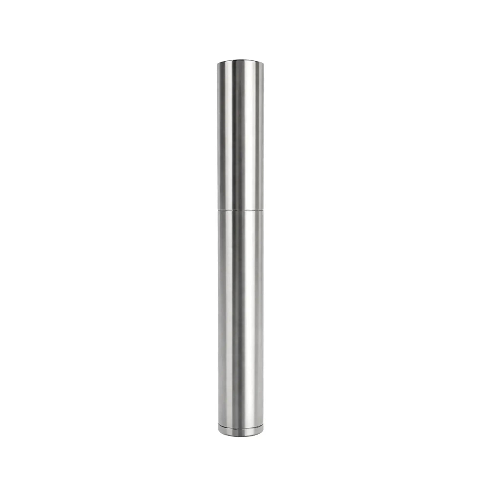 A premium Thorens Nunchaku lighter featuring a sleek, cylindrical silver chrome body, showcasing minimalist industrial design and refined EDC aesthetics.