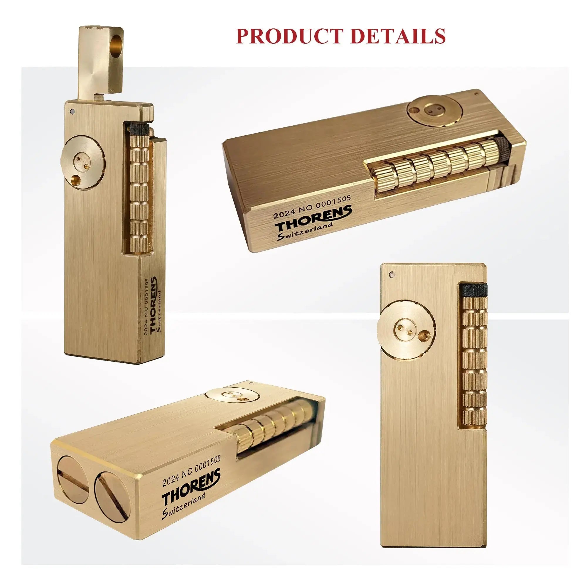 Brass Side Slide Soft Flame Lighter for EDC Pocket Carry – THORENS