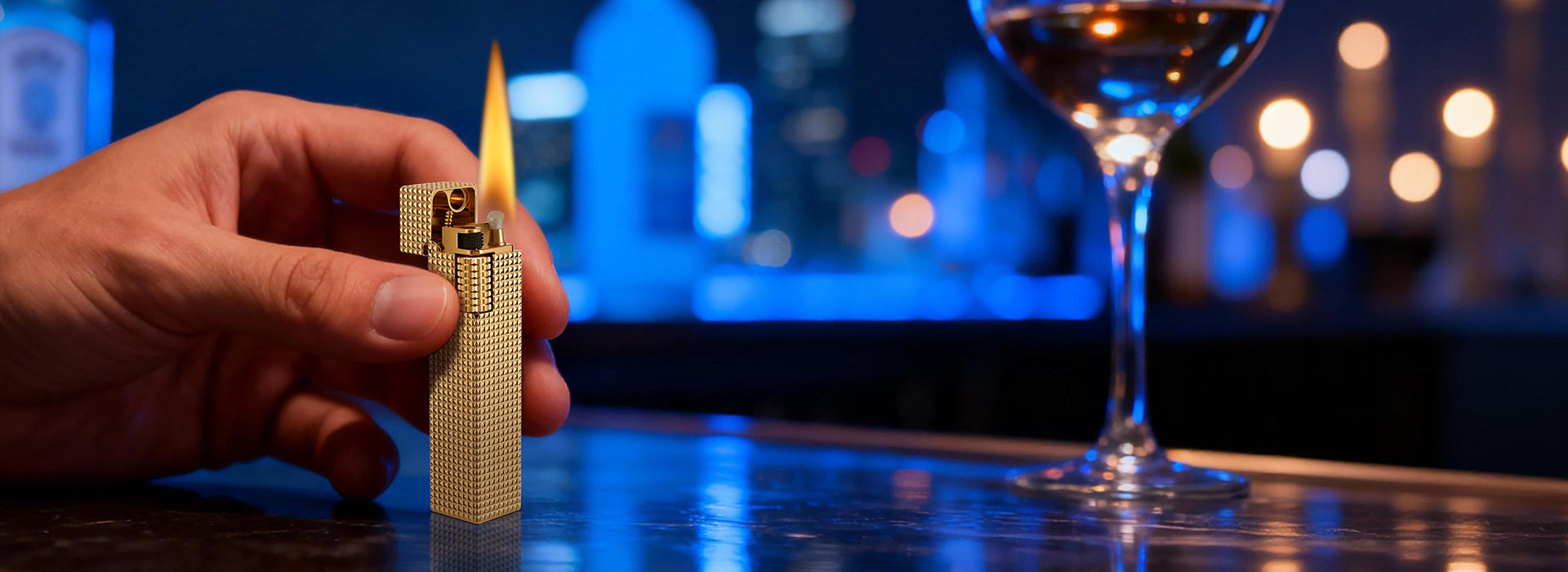 Rectangular Lighter - Small Square - Gold