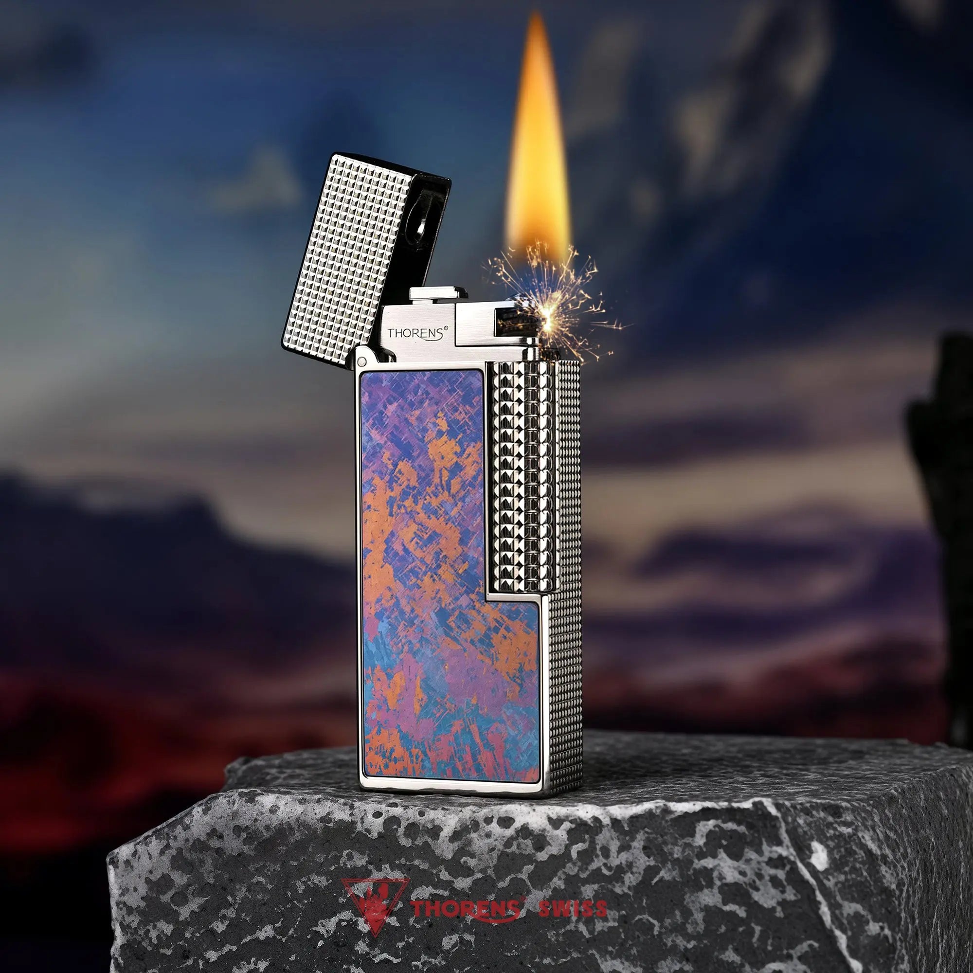 Solid Brass Narrow Soft Flame Fluid Lighter, Premium EDC Gift for