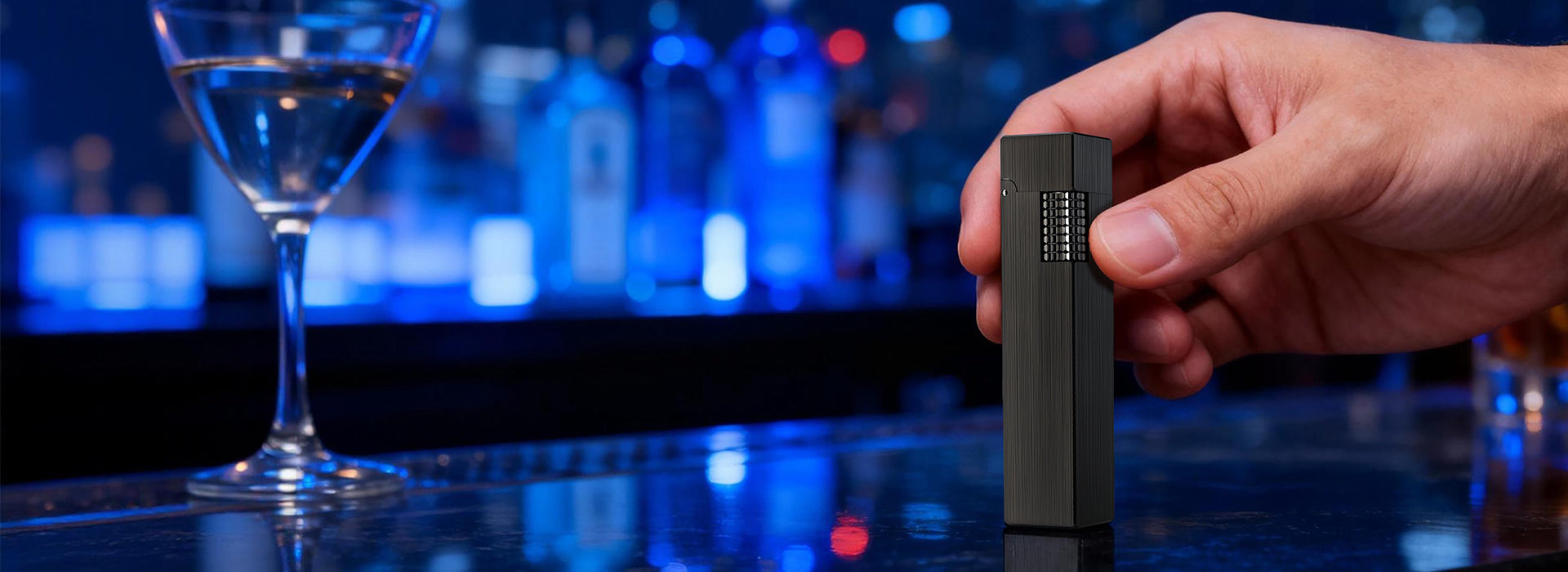 Briquet Rectangular - Noir brillant