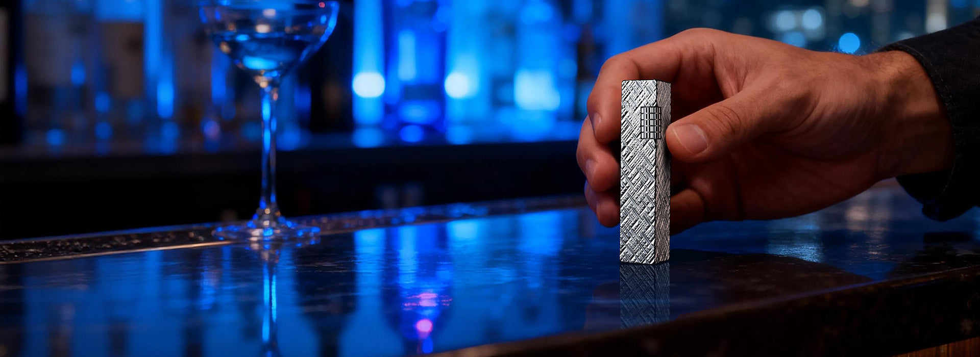 Rectangular Lighter - Silver Carving