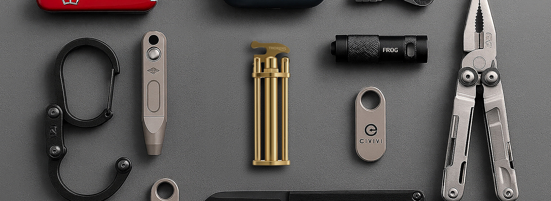 Three-Section Stick Lighter - Brass Finish