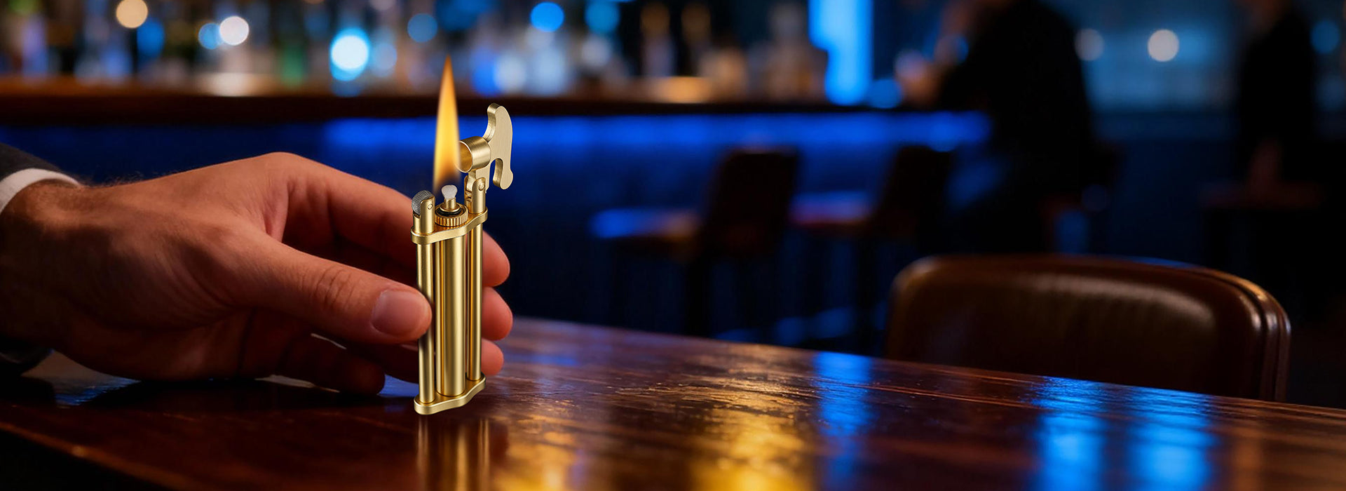 Three-Section Stick Lighter - Brass Finish