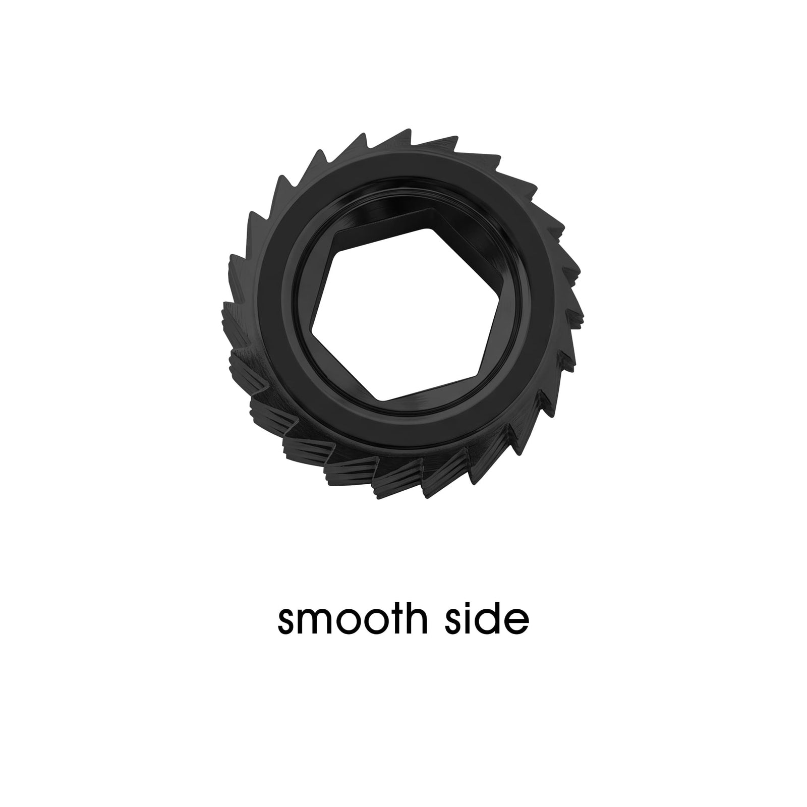 THORENS Replacement Flint Wheel for Side-Slide Lighters showing the smooth side of the precision-engineered steel gear with sharp teeth.