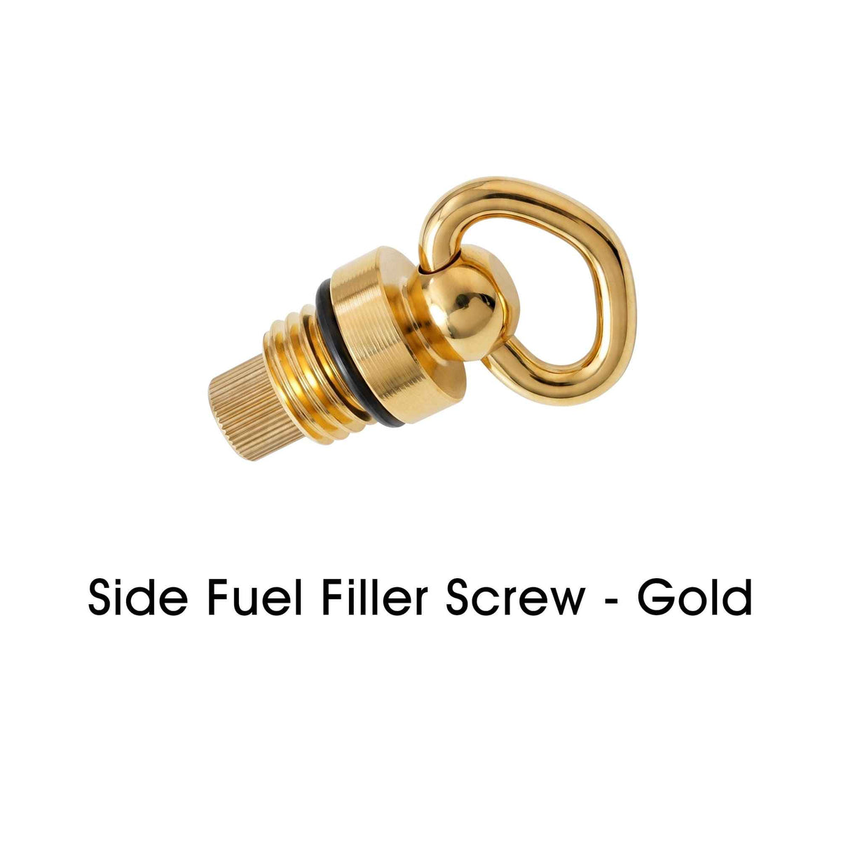 THORENS Single Claw Lighter Replacement Parts gold side fuel filler screw featuring precision-engineered threads and a rubber O-ring seal.